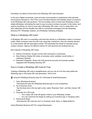 Everything You Need to Know About the WhatsApp QR Code Generator