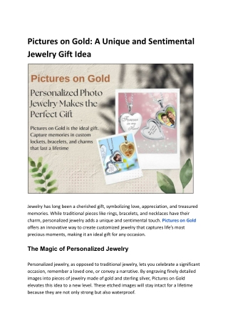 Pictures on Gold Personalized Jewelry for Lasting Memories