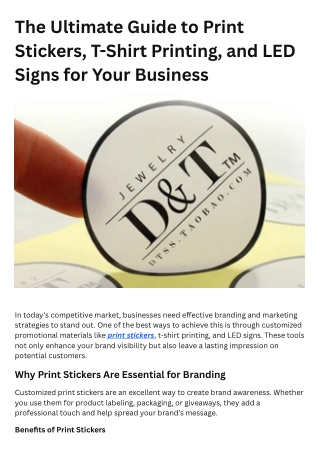 The Ultimate Guide to Print Stickers, T-Shirt Printing