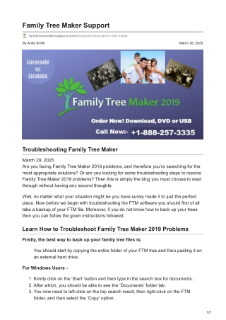 Troubleshooting Family Tree Maker