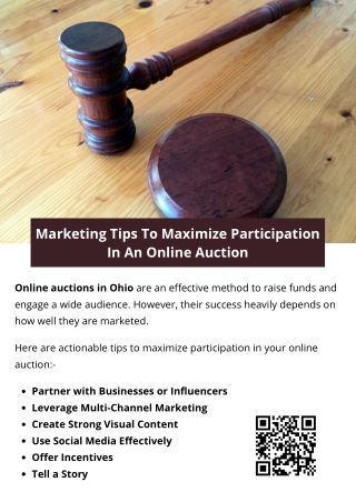 Marketing Tips To Maximize Participation In An Online Auction