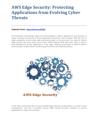AWS Edge Security: Protecting Applications from Evolving Cyber Threats