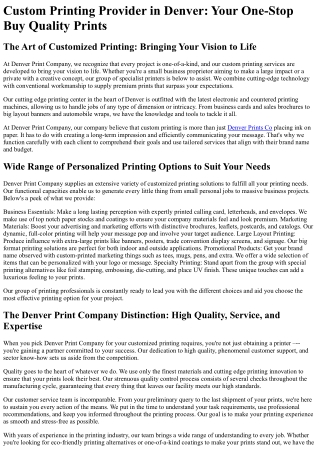 Denver Print Company