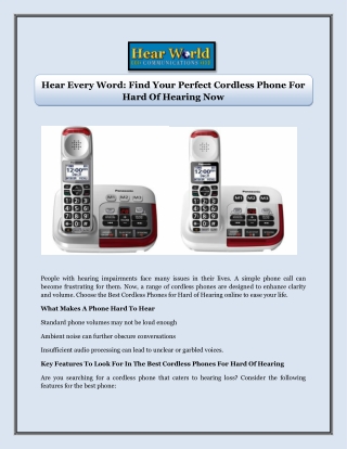 Hear Every Word Find Your Perfect Cordless Phone For Hard Of Hearing Now