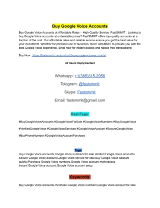 Buy Google Voice Accounts