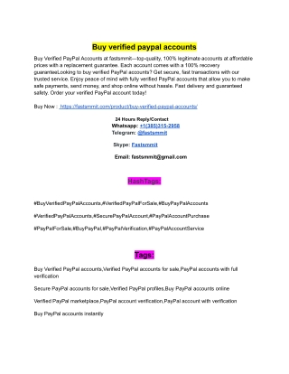 Buy verified paypal accounts