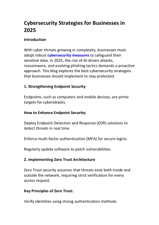 AI & Cybersecurity: Strengthening Business Security in 2025