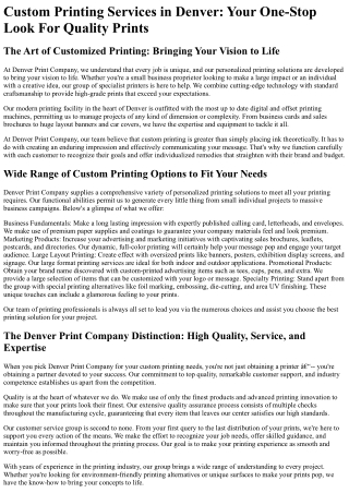 Denver Print Company
