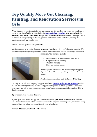 Professional services in Oslo