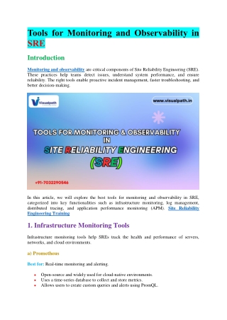 Site Reliability Engineering Online Training