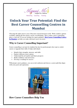 Your Future Starts Here – Best Career Counselling Centres in Mumbai by Managemen