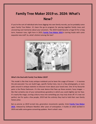 Family Tree Maker 2019 vs. 2024: What’s New?