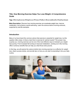 Title_ How Morning Exercise Helps You Lose Weight_ A Comprehensive Guide