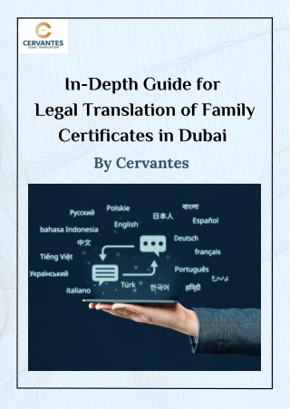 In-Depth Guide for Legal Translation of Family Certificates in Dubai by Cervantes