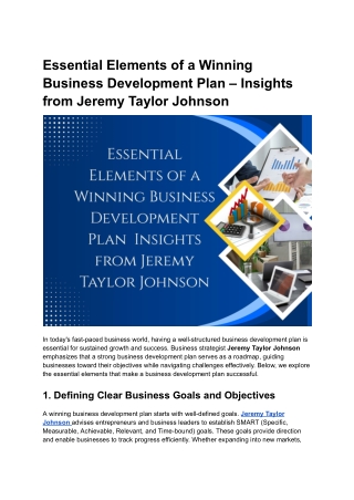 Expert Insights on Business Growth Strategies by Jeremy Taylor Johnson