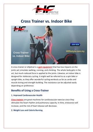 Cross Trainer vs. Indoor Bike