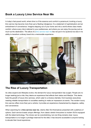 Book a Luxury Limo Service NearMe