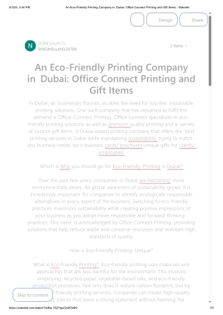 An Eco-Friendly Printing Company in Dubai_ Office Connect Printing and Gift Items - Wakelet