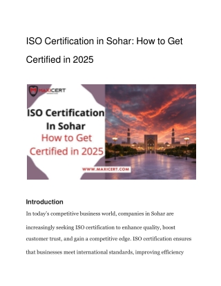 ISO Certification in Sohar_ How to Get Certified in 2025