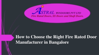 How to Choose the Right Fire Rated Door Manufacturer in Bangalore