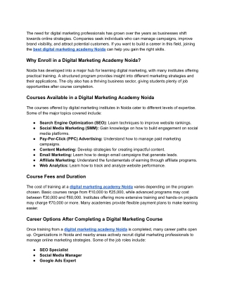 Best Digital Marketing Courses in Noida: Your Path to Online Success