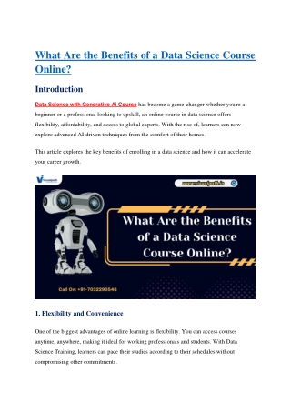 Best Data Science with Generative Ai Online Training