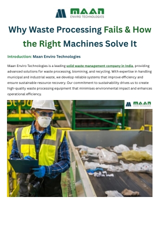 Why Waste Processing Fails & How the Right Machines Solve It