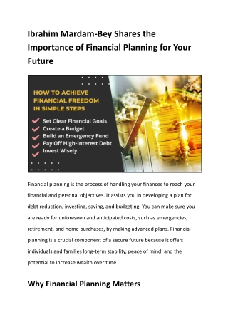 Secure Your Wealth Ibrahim Mardam-Bey on Financial Planning Essentials