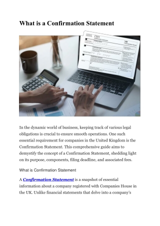 What is a Confirmation Statement