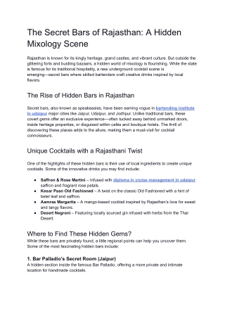 The Secret Bars of Rajasthan_ A Hidden Mixology Scene