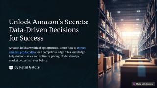 Extract Amazon Product Data for Pricing, Reviews & Market Insights