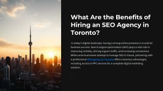 What Are the Benefits of Hiring an SEO Agency in Toronto