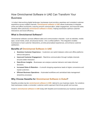 How Omnichannel Software in UAE Can Transform Your Business