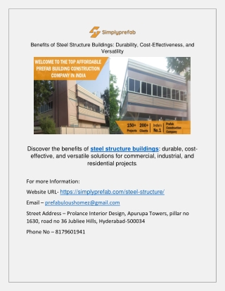 Benefits of Steel Structure Buildings: Durability, Cost-Effectiveness, and Versa
