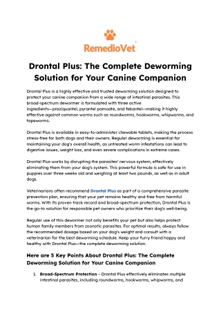 Drontal Plus_ The Complete Deworming Solution for Your Canine Companion