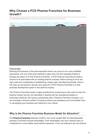 Why Choose a PCD Pharma Franchise for Business Growth
