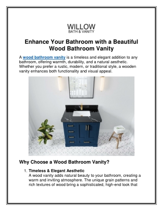Enhance Your Bathroom with a Beautiful Wood Bathroom Vanity