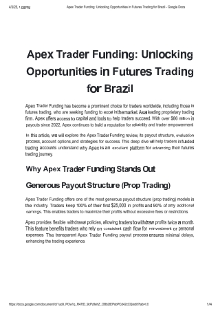 Apex Trader Funding Unlocking Opportunities in Futures Trading for Brazil