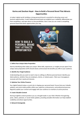 Karina and Zeeshan Hayat - How to Build a Personal Brand That Attracts Opportunities