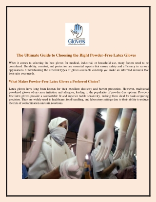 The Ultimate Guide to Choosing the Right Powder-Free Latex Gloves