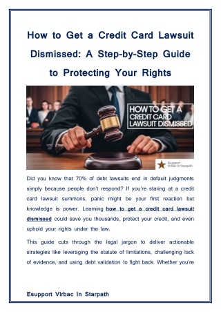 How to Get a Credit Card Lawsuit Dismissed: A Step-by-Step Guide