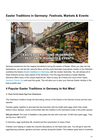 Easter Traditions in Germany Festivals Markets Events