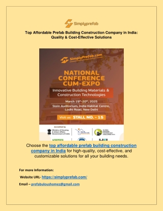Top Affordable Prefab Building Construction Company in India: Quality & Cost-Eff