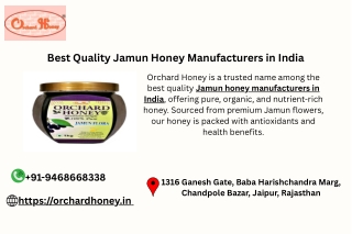 Best Quality Jamun Honey Manufacturers in India