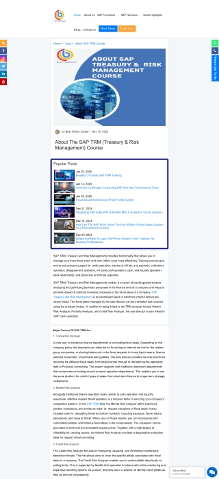 Best SAP TRM Training in Pune - Best Online Career