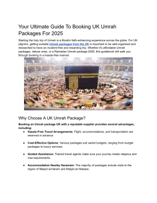 Your Ultimate Guide To Booking UK Umrah Packages For 2025