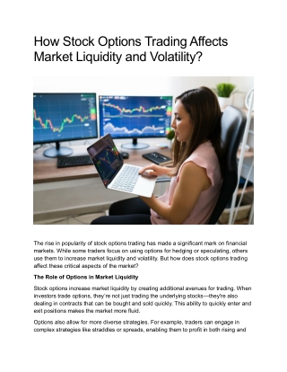 How Stock Options Trading Affects Market Liquidity and Volatility