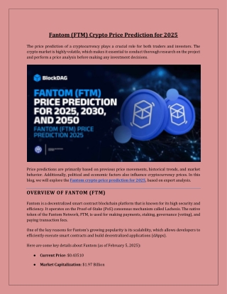 Fantom (FTM) Crypto Price Prediction for 2025