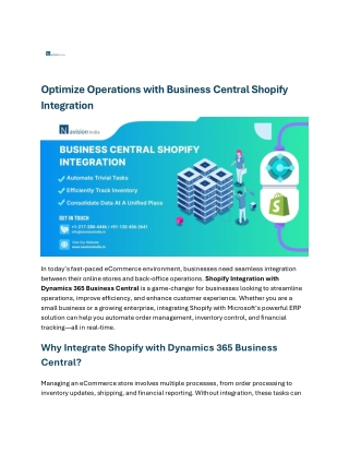 Optimize Operations with Business Central Shopify Integration