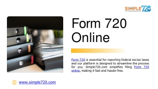 File Form 720 Online – Fast, Secure & IRS-Approved | Simple720
